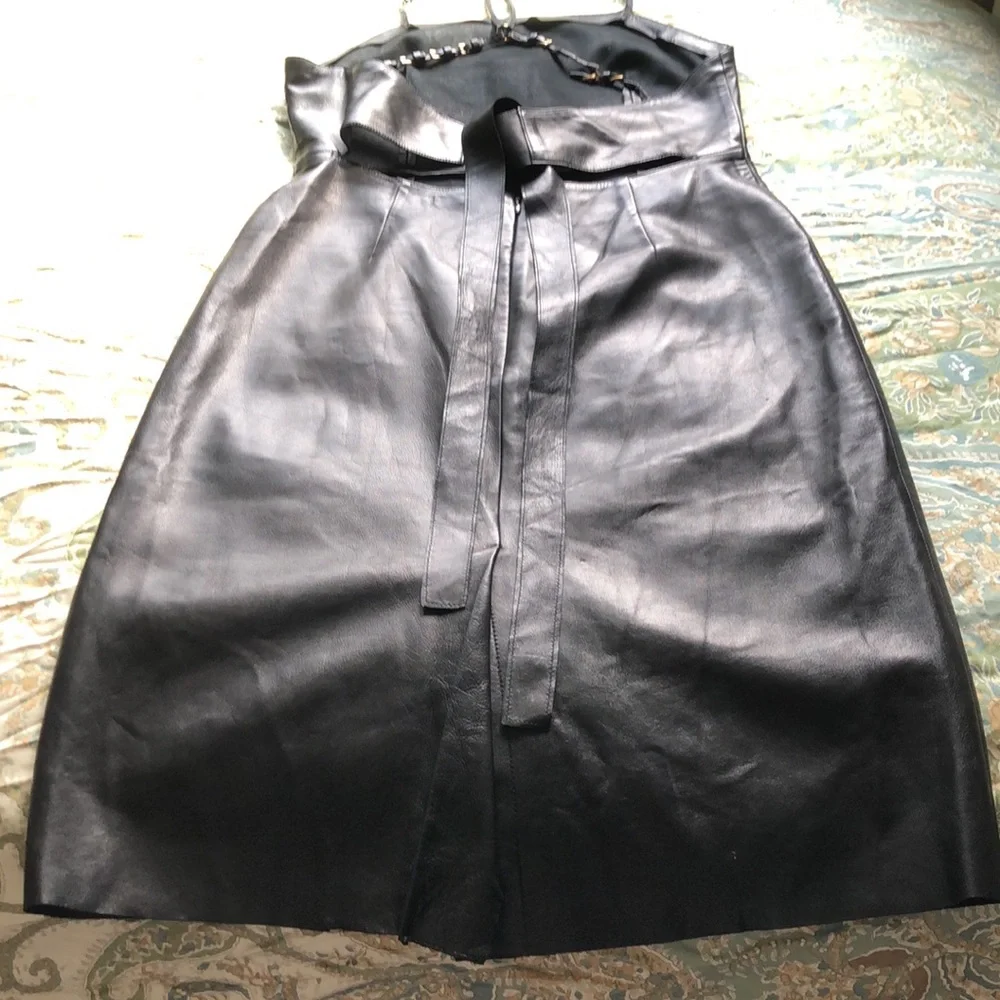 Prada Buttery black leather dress - Picture 4 of 11
